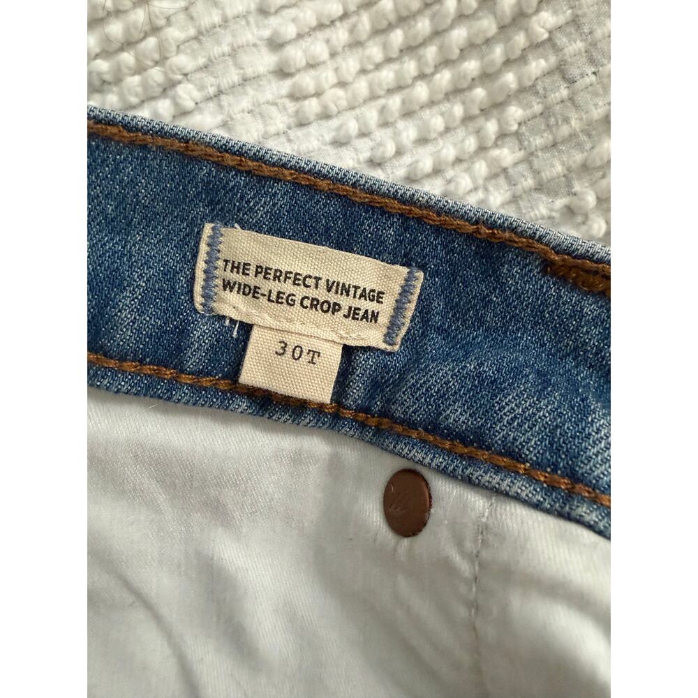 Madewell The Perfect Vintage Wide Leg Crop Jeans 30 Tall Light Wash High Rise - Picture 4 of 5
